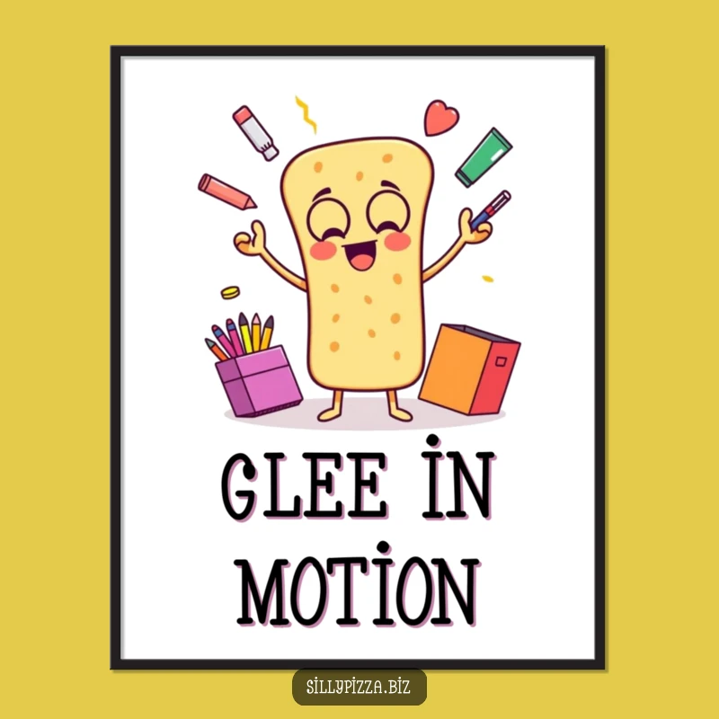 Joyful Breadstick Juggling Digital Art, Printable Office Humor Decor