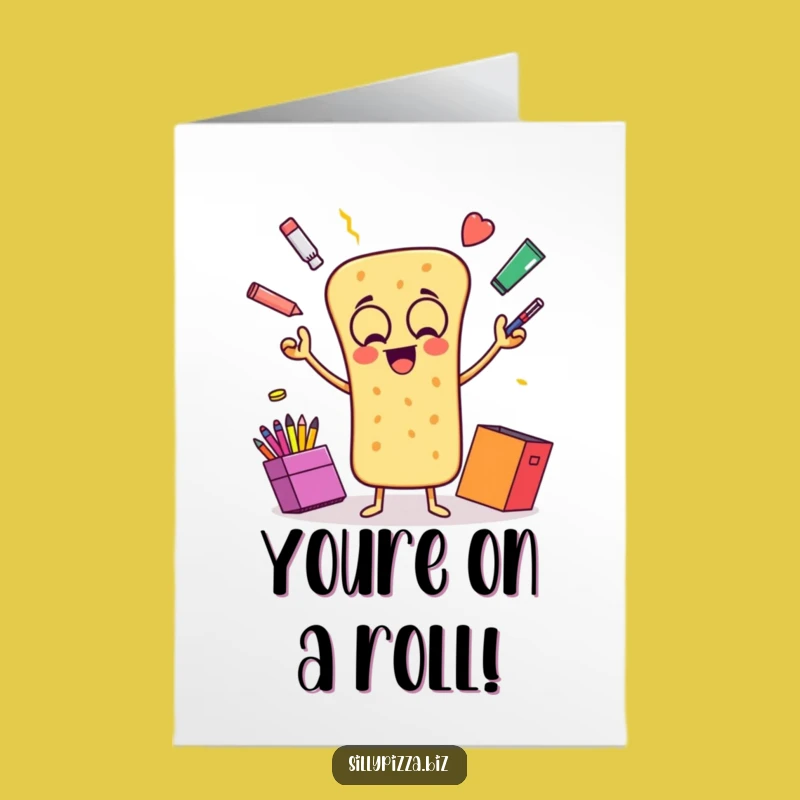 Hilarious Printable Congrats Card: Breadstick Juggler, Fun Downloadable Gift for Home