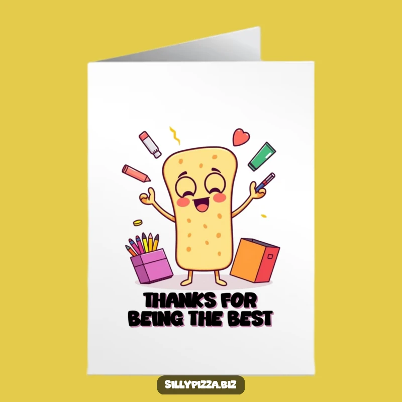 Funny Printable Thank You Card: Breadstick Juggler, Cheerful Free Downloadable Gift