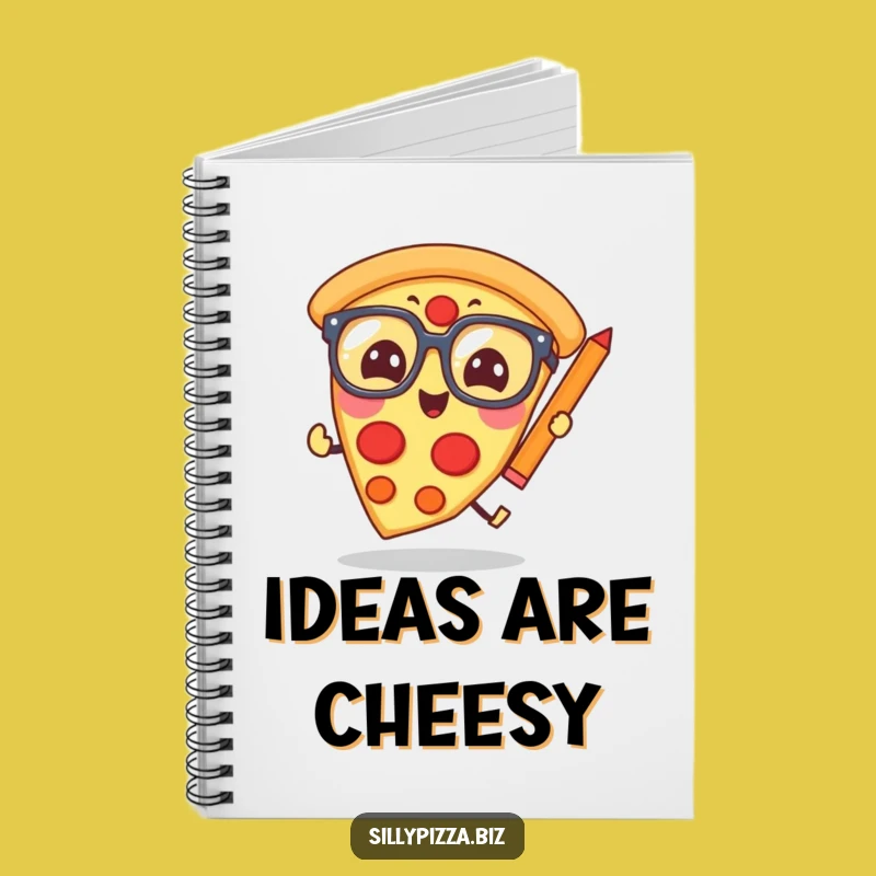 Funny Pizza Scholar Notebook: Giggling Glasses Slice Chasing Pencil Journal