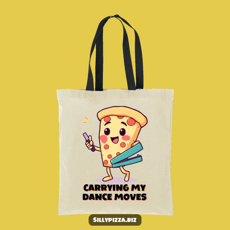 Fun Pizza Dance Tote Bag, Hilarious Office Stapler Accessory for Her